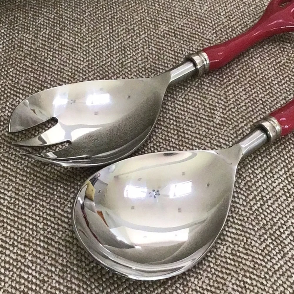 Pottery Barn Coral Serving Set Utensils Serveware Servers Spoon Spork Co…
